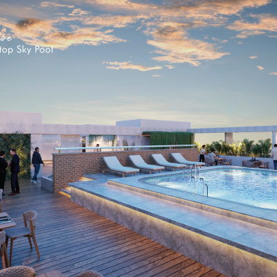 Rooftop sky pool